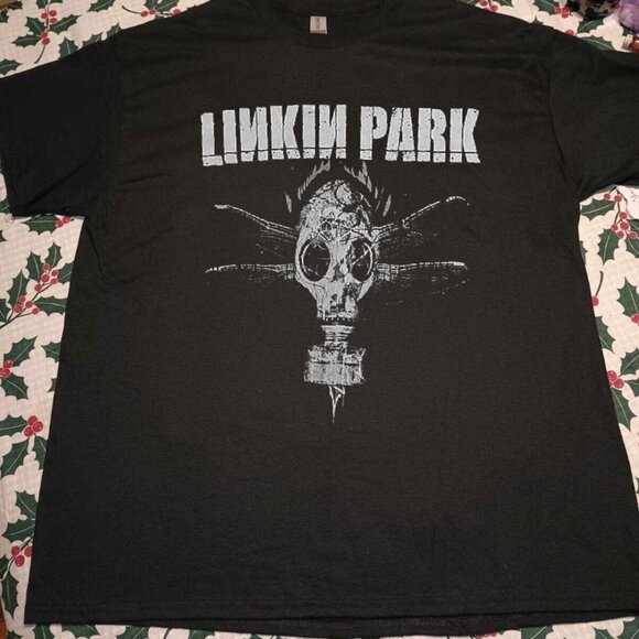 Linkin Park T-Shirt Gas Mask Rock Band 140 - Picture 1 of 5